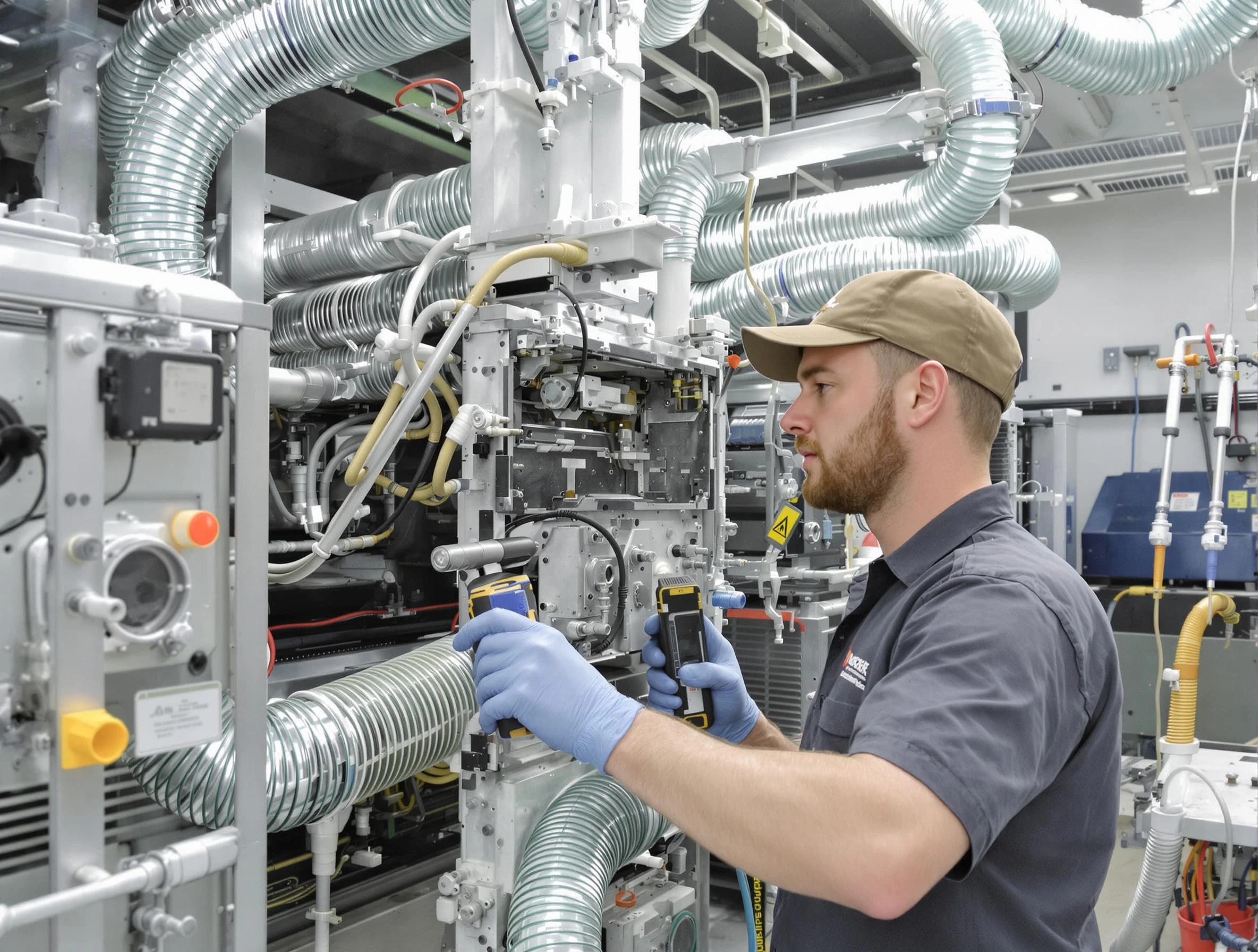 Shelbyville Air Duct Cleaning technician performing precision commercial coil cleaning at a business facility in Shelbyville