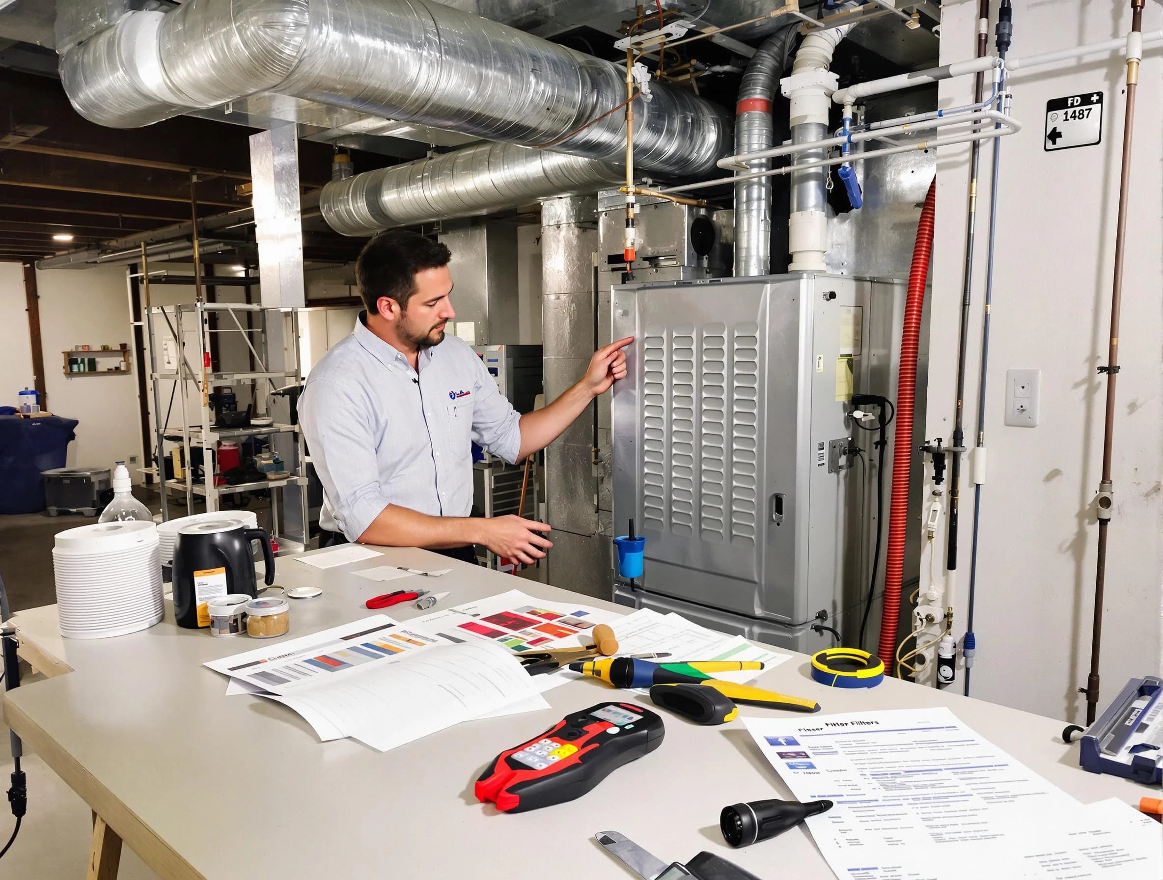 Shelbyville Air Duct Cleaning inspector conducting detailed filter system evaluation using professional diagnostic tools in Shelbyville