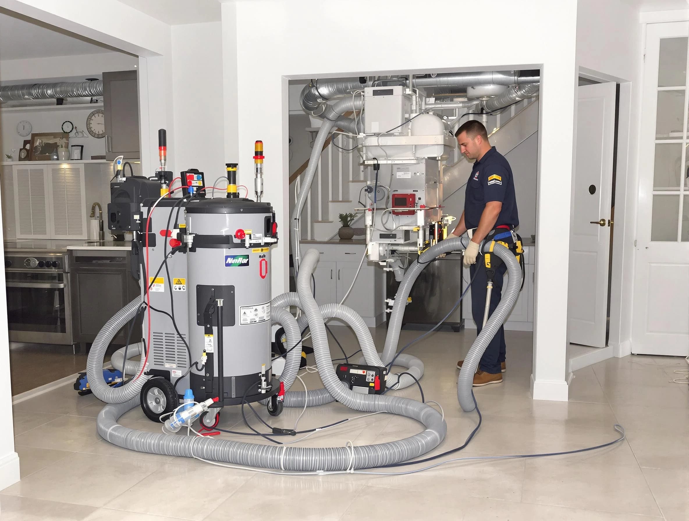 Shelbyville Air Duct Cleaning technician operating negative pressure cleaning equipment for thorough duct maintenance in Shelbyville