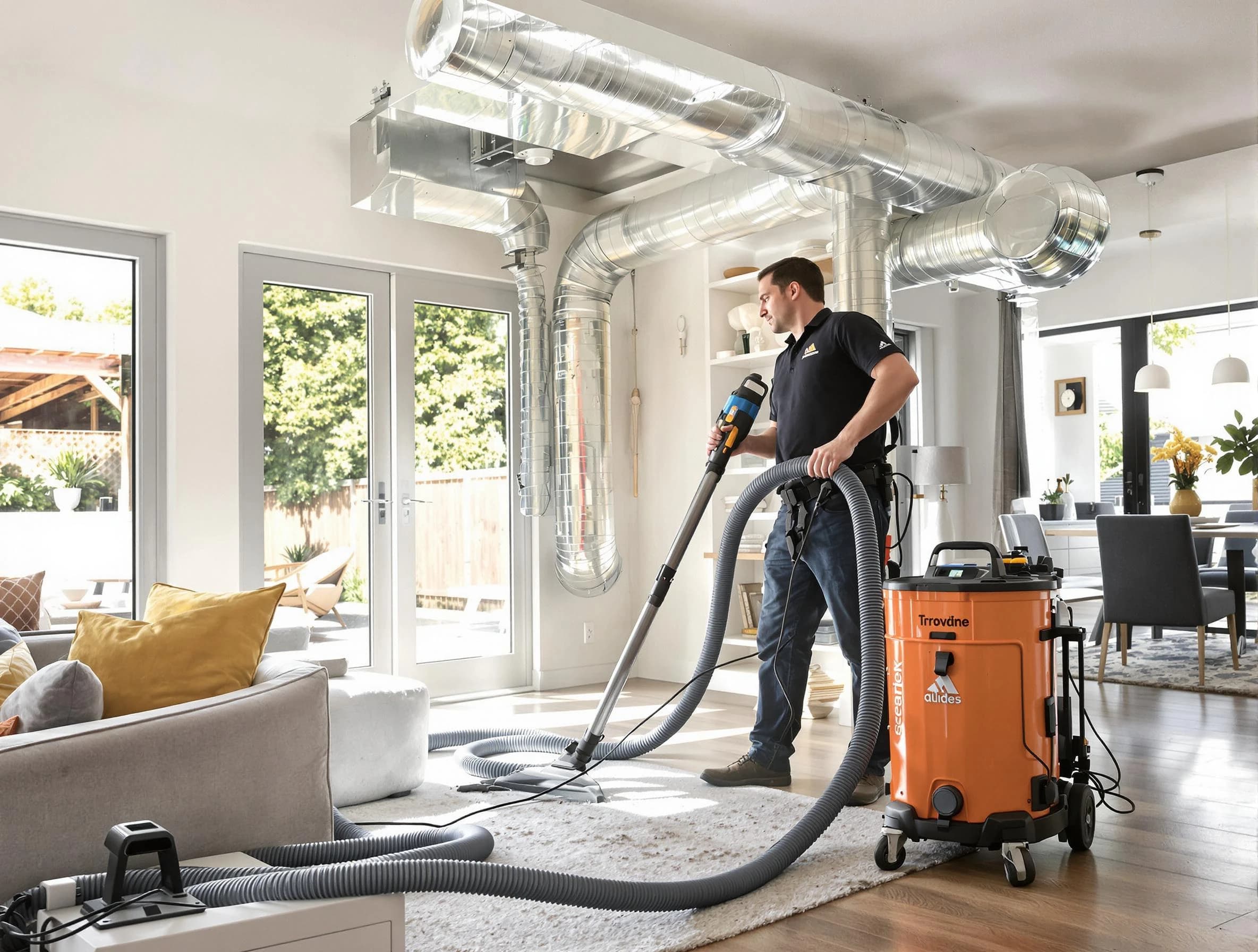 Shelbyville Air Duct Cleaning specialist performing thorough residential duct cleaning using advanced equipment in Shelbyville