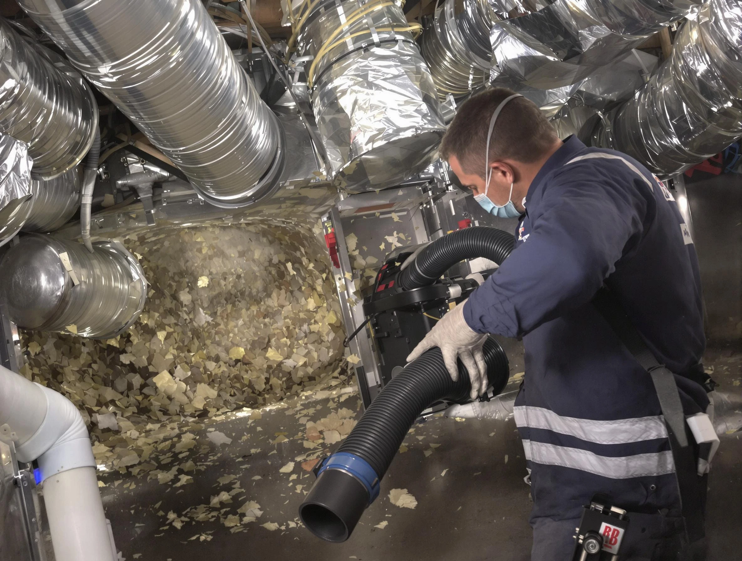 Shelbyville Air Duct Cleaning specialist operating negative pressure cleaning equipment for thorough duct maintenance in Shelbyville